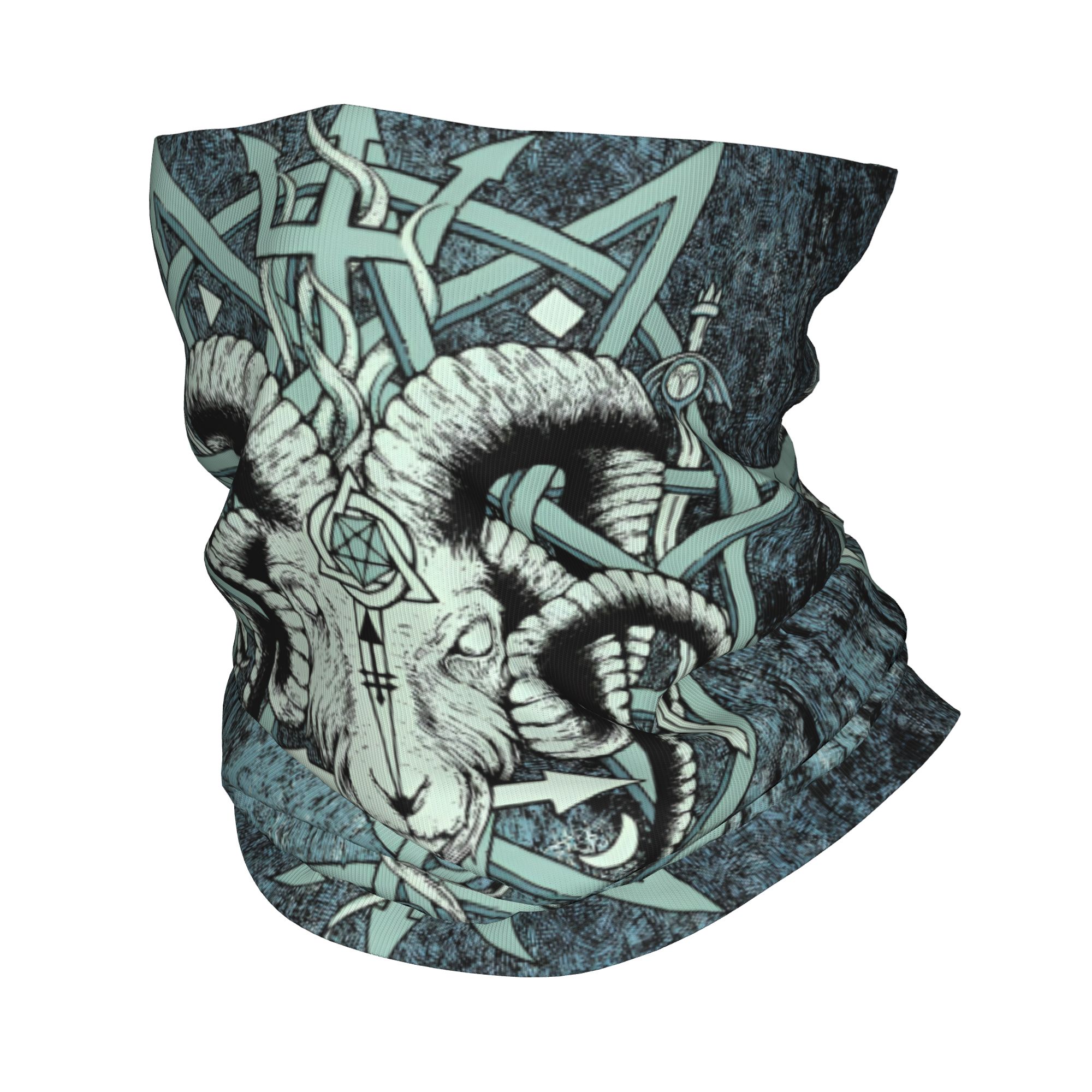Neck Gaiter Fleece - مخصص الماعز Sabbatic Baphomet الشيطاني الغامض