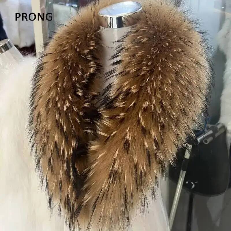 طوق فراء راكون طبيعي للنساء ،  - مراجعة Winter Clothing For Sale وسعره