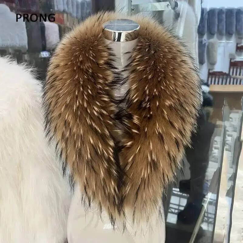 طوق فراء راكون طبيعي للنساء ،  - مراجعة Winter Clothing For Sale وسعره