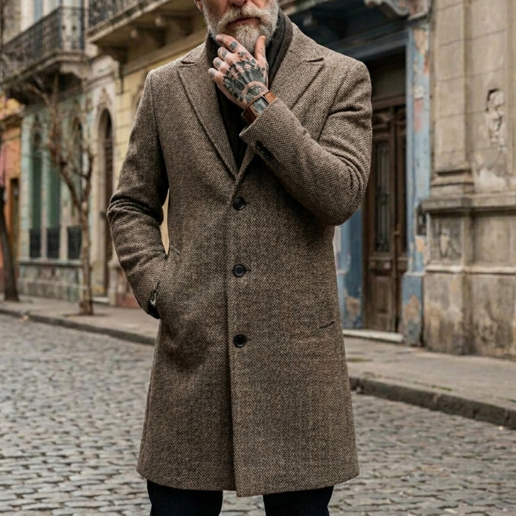 معطف رجالي مخطط للخريف/الشتاء، - مراجعة Winter Clothing Patterns وسعره