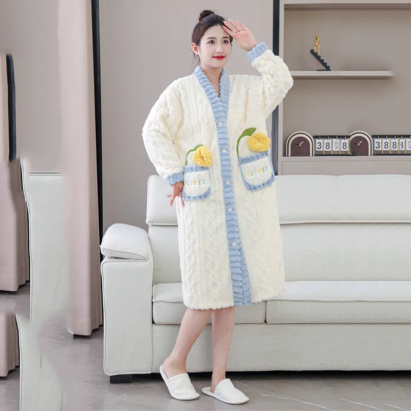ثوب نوم شتوي ملابس نسائية سميك - مراجعة Winter Clothing Affordable وسعره