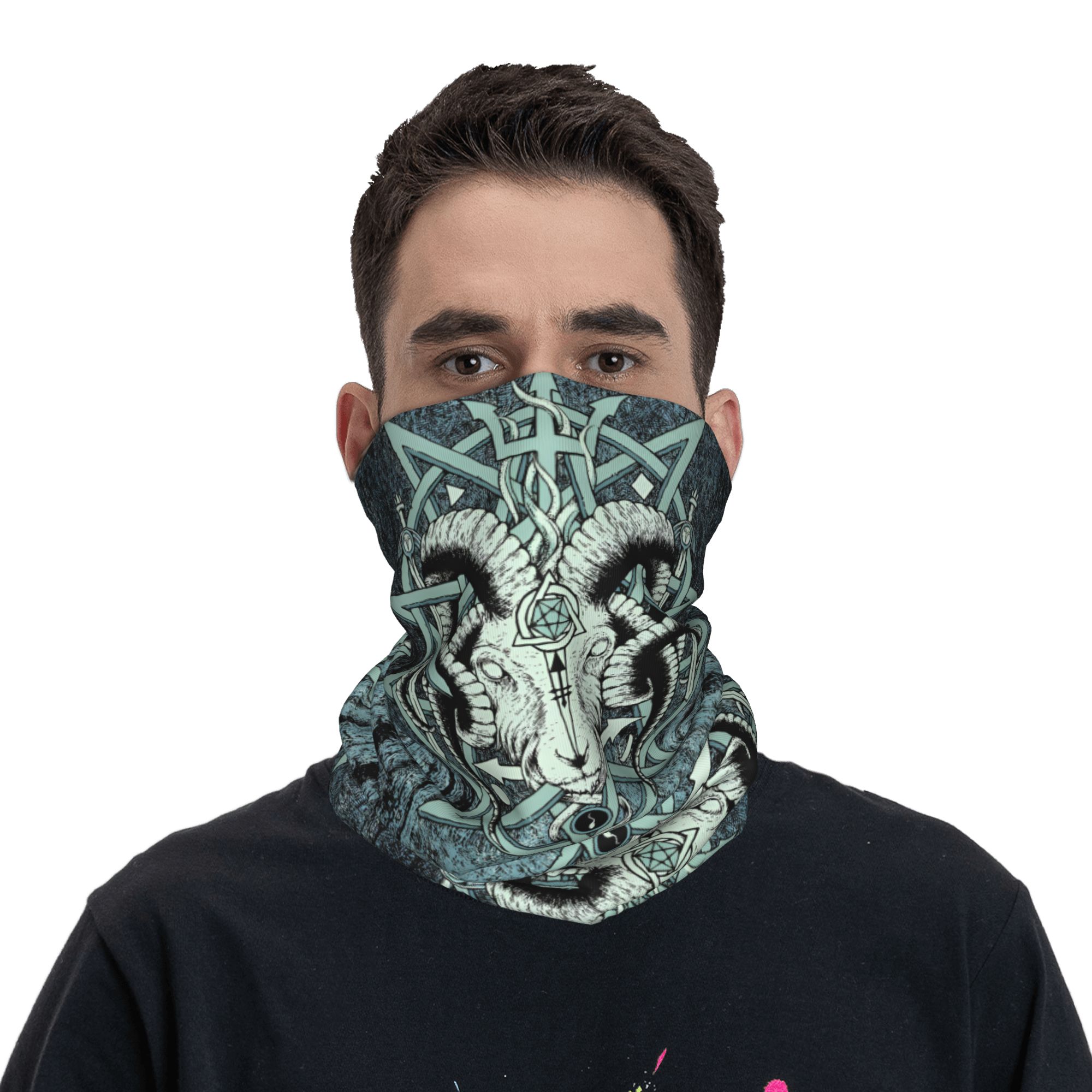 مخصص الماعز Sabbatic Baphomet  - مراجعة Neck Gaiter Fleece وسعره